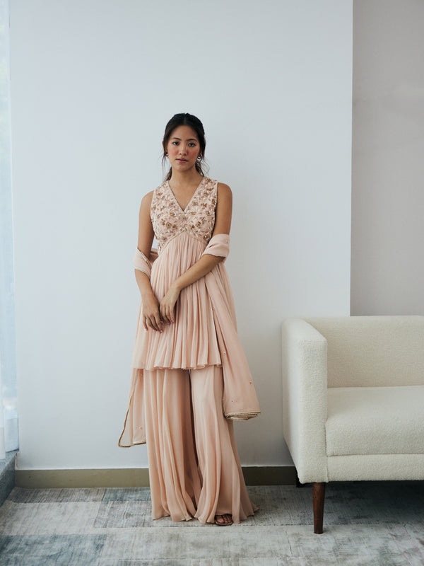 Blush Sand Sharara Set