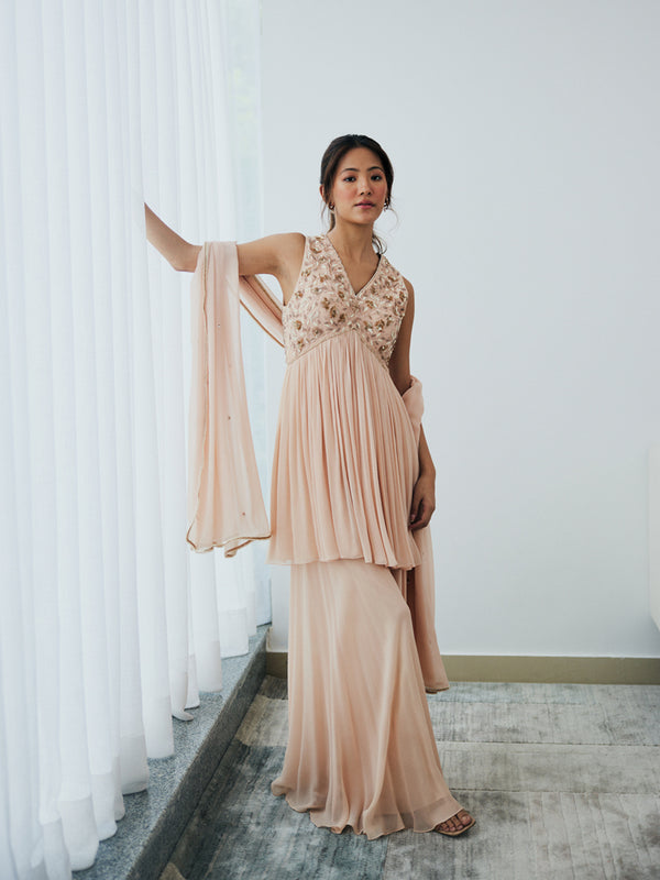 Blush Sand Sharara Set