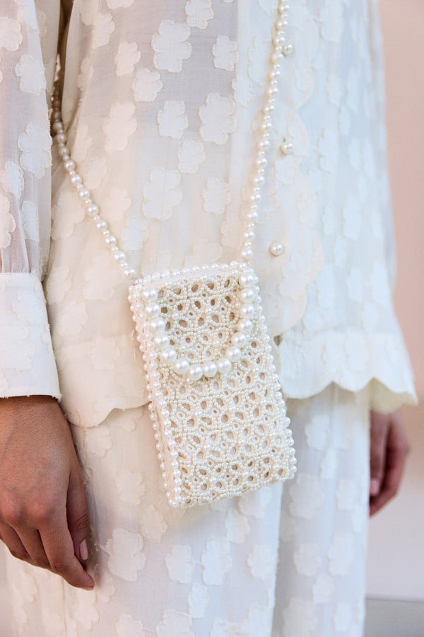 Beaded Pearl Phone Bag