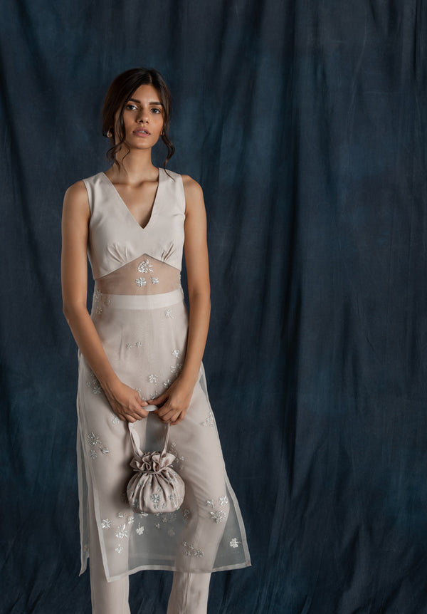 Hand Embroidered Drawstring Bag