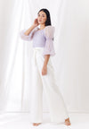 Lilac Organza Billow Sleeve Top