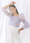 Lilac Organza Billow Sleeve Top