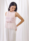 Rosewater Contrast Peplum Top