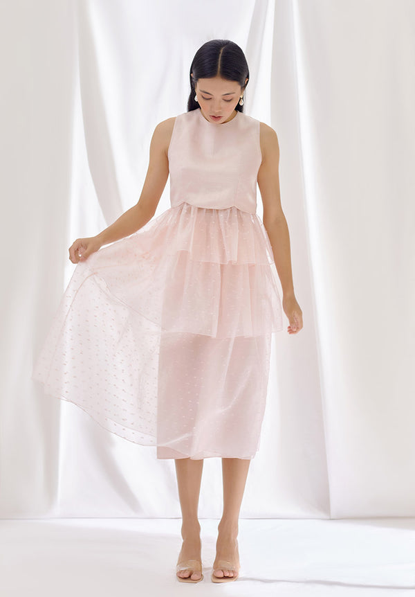 Rosewater Layered Organza Skirt