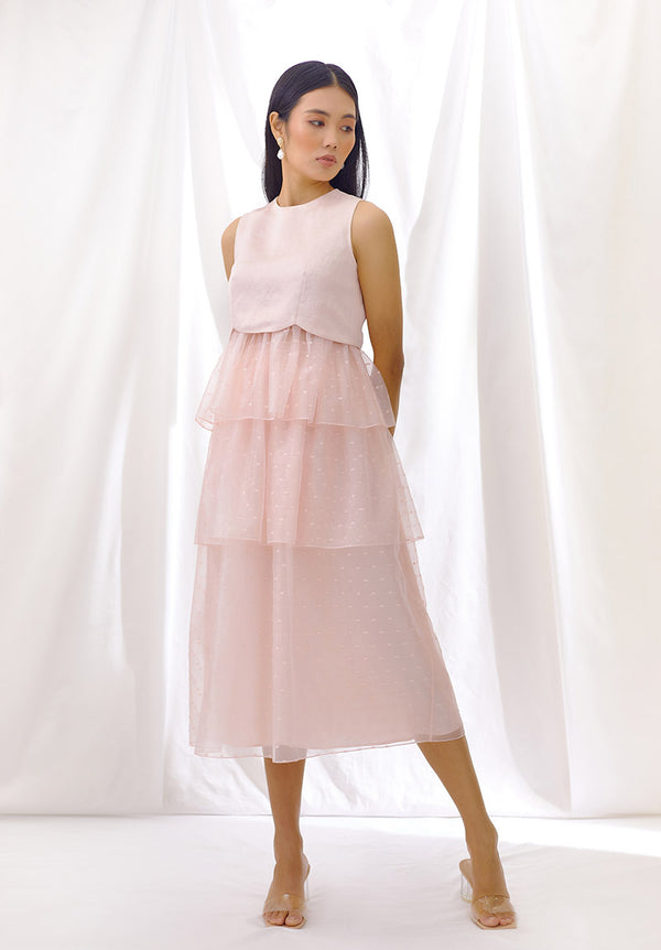 Rosewater Layered Organza Skirt