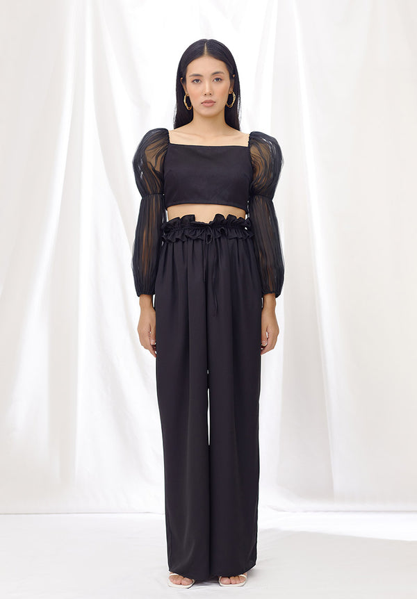 Midnight Billow Top And Drawstring Pants Set