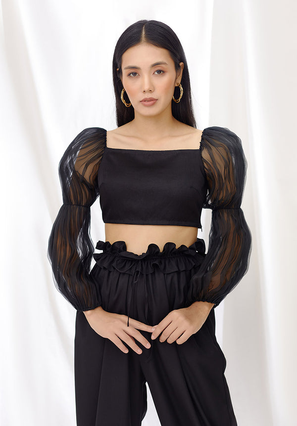 Midnight Billow Top And Drawstring Pants Set