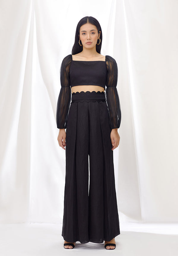 Midnight Scallop Detail Pants