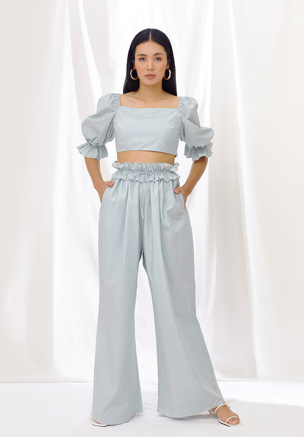 Seafoam Top And Drawstring Pants Set
