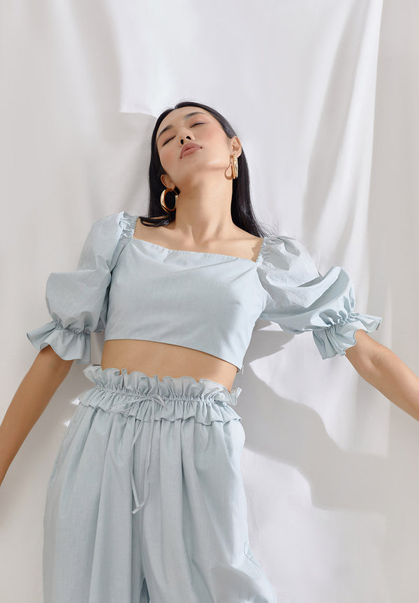 Seafoam Top And Drawstring Pants Set