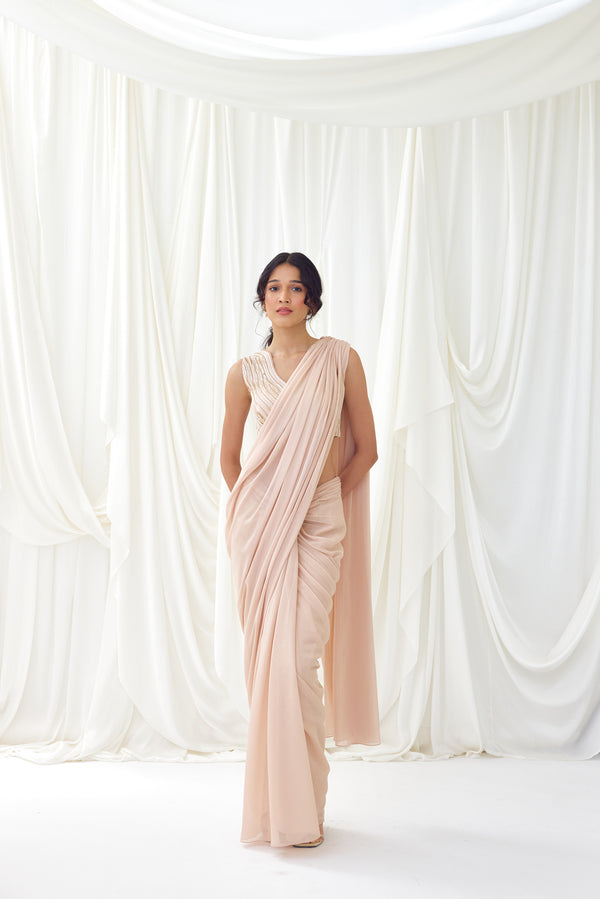 Sunset Waltz Pre-Draped Saree
