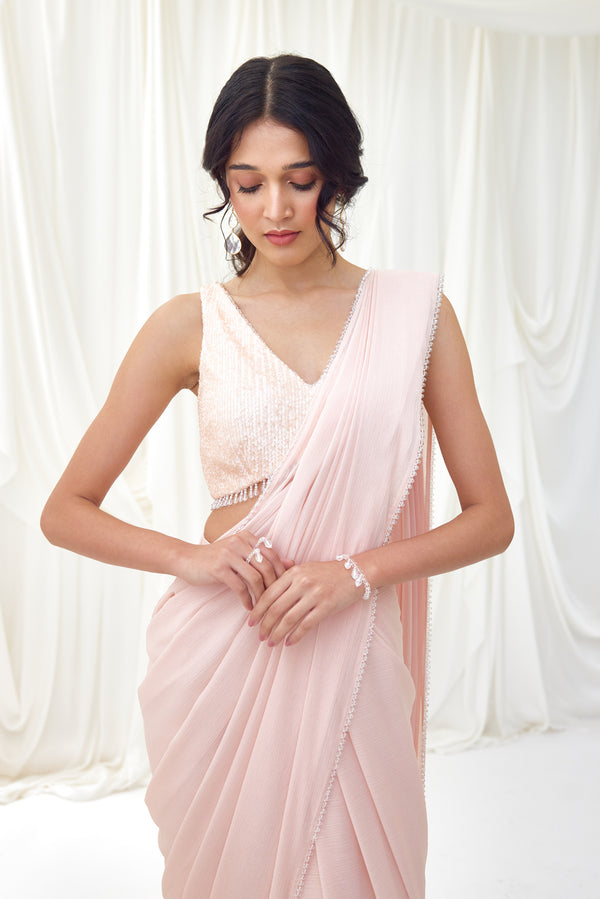 Frosted Flakes Pre-Draped Saree