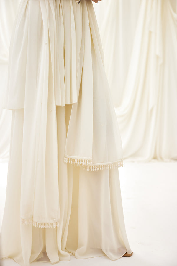 Milky Way Sharara Set in Ivory