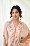Gathered Kaftan Set in Pale Blush