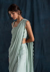 Mint Scallop Detail Pre-Stitched Saree