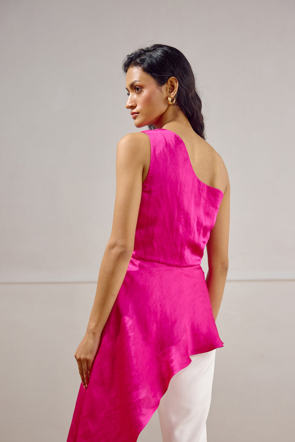 Cascade Asymmetrical Peplum Top