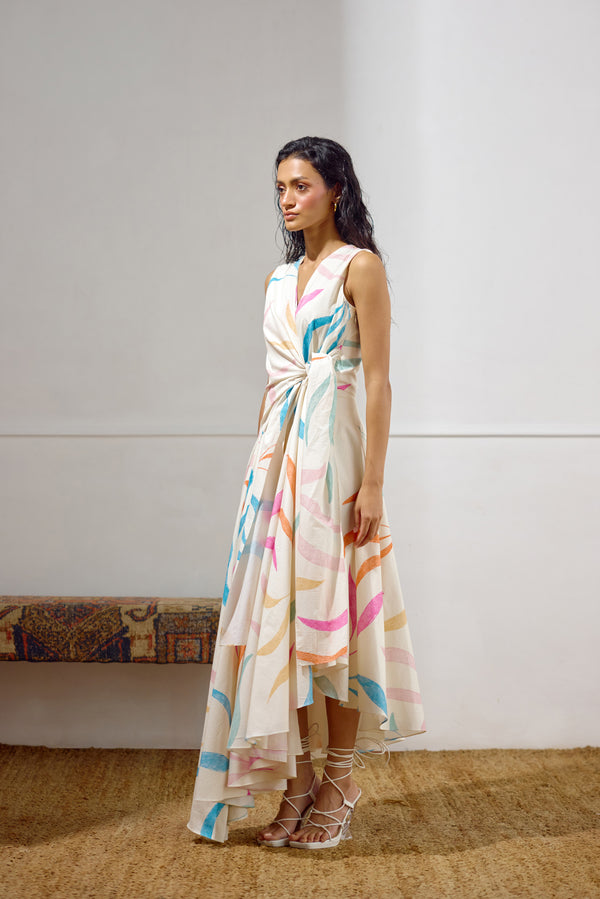 Kindred Printed Tie Up Dress