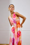 Sunset Soiree Printed Wrap Dress