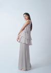 Mist Grey Layered Sharara Set