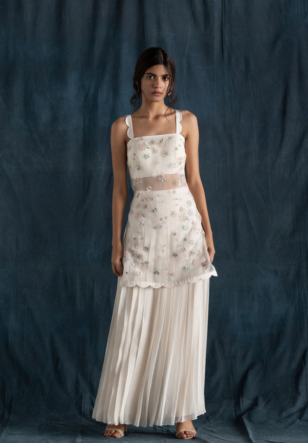 Ivory Organza Sharara Set