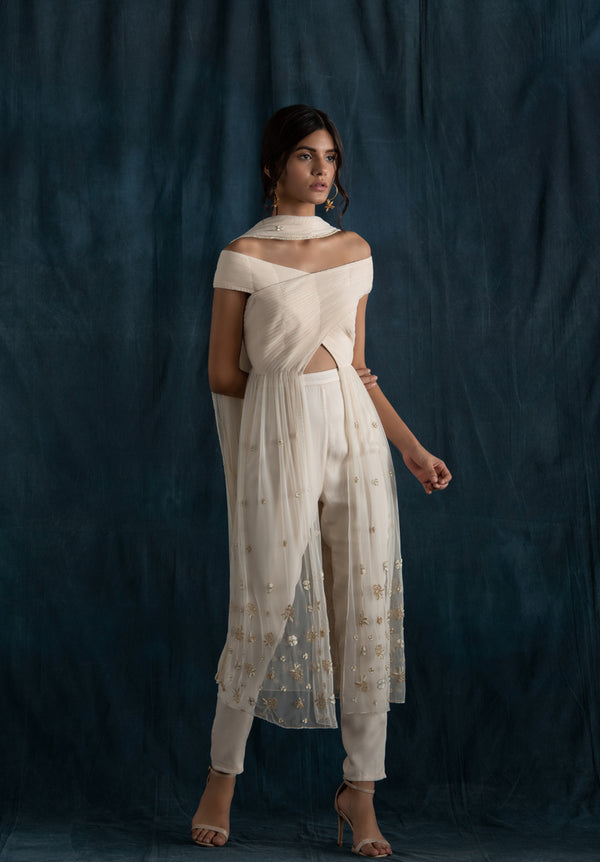 Ivory Fusion Anarkali