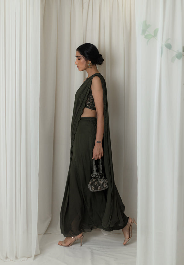 Hand Embroidered Drawstring Bag