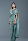 Rosemary Pre-Draped Saree With Cape