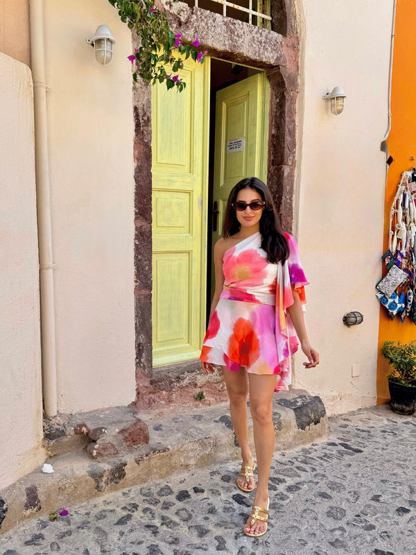 Billow Draped Top & Skirt Set