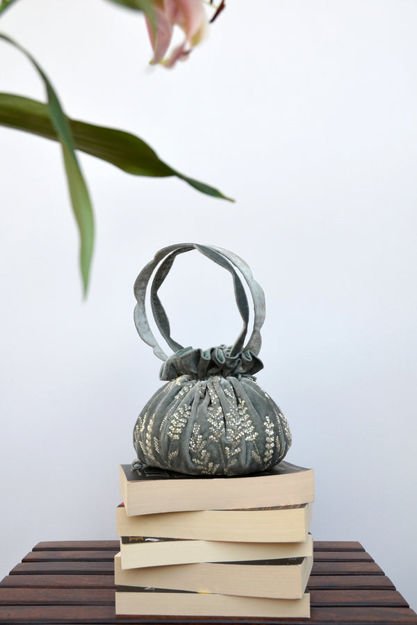 Hand Embroidered Drawstring Bag