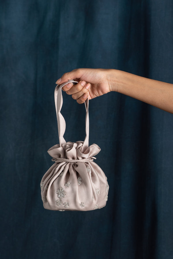 Hand Embroidered Drawstring Bag