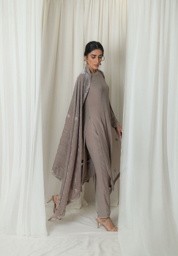 Smoke Grey Kurta Set