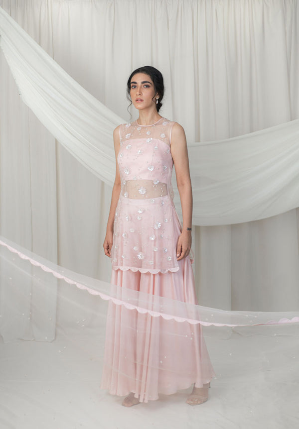 Rosewater Sharara Set