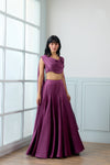 Horizons Lehenga Set in Mulberry