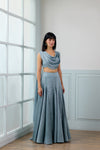 Horizons Lehenga Set in Fog Blue