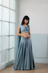 Horizons Lehenga Set in Fog Blue
