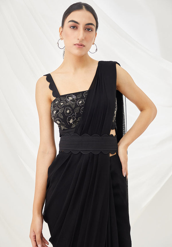 Midnight Cloudland Pre-Draped Saree