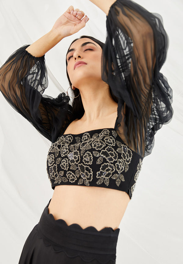 Midnight Billow & Breeze Lehenga Set