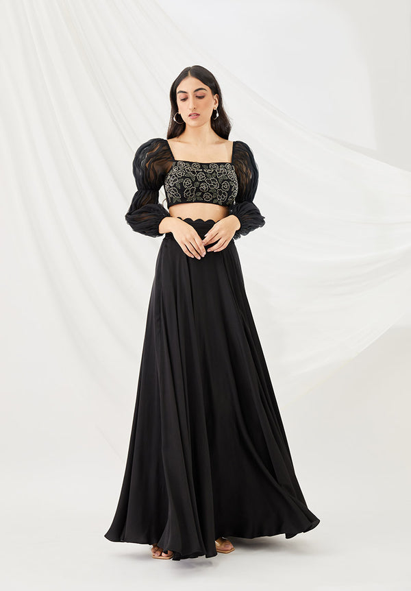 Midnight Billow & Breeze Lehenga Set