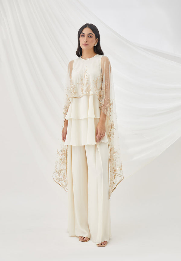 Ivory Layered Cape Set