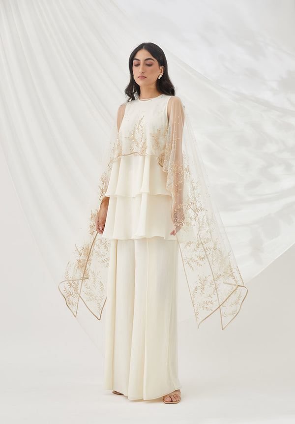 Ivory Layered Cape Set