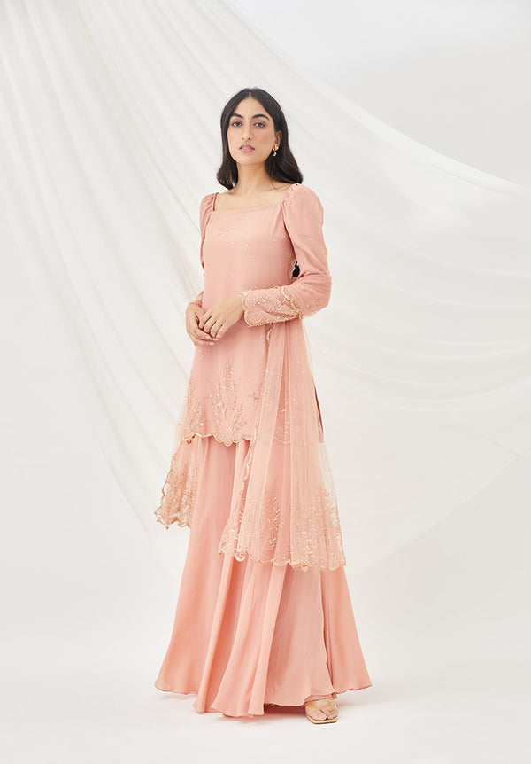 Rose Dust Sharara Set