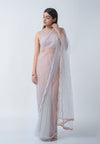 Blush And Grey Ombre Pre-Draped Saree