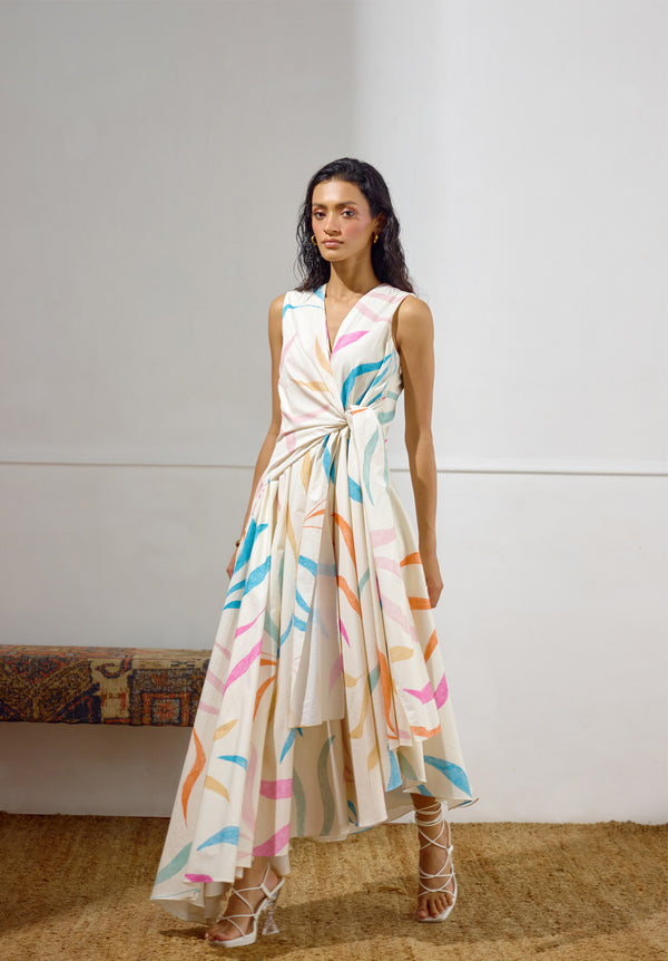 Kindred Printed Tie Up Dress