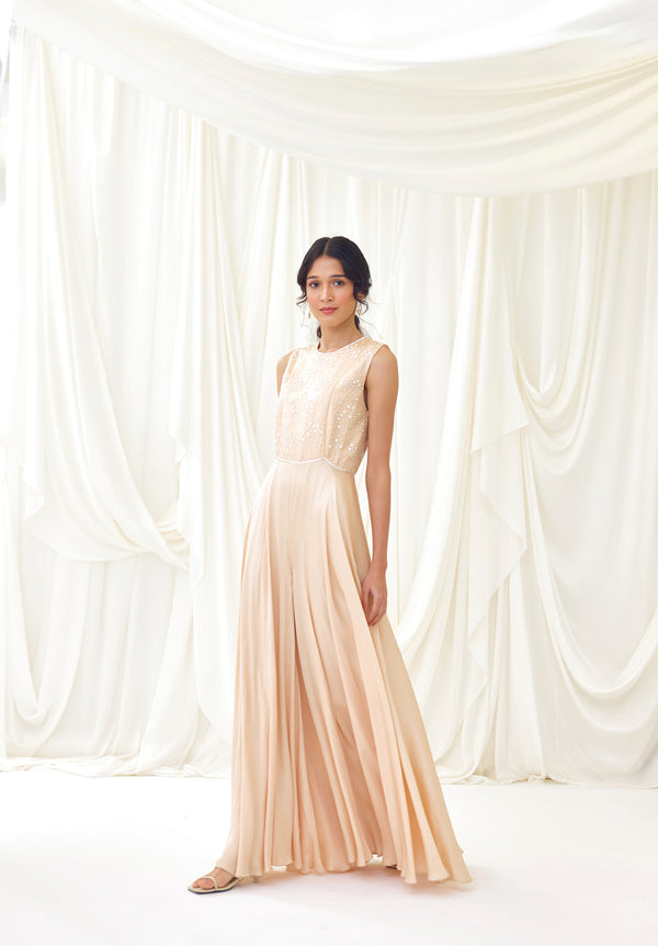 Bewitched Blooms Jumpsuit in Pearled Sand