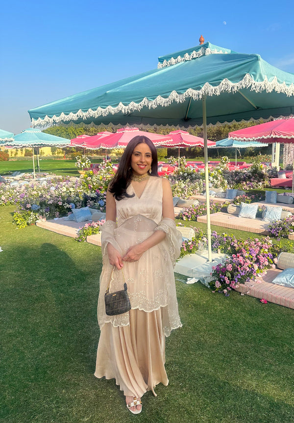 Pearled Sand Sharara Set