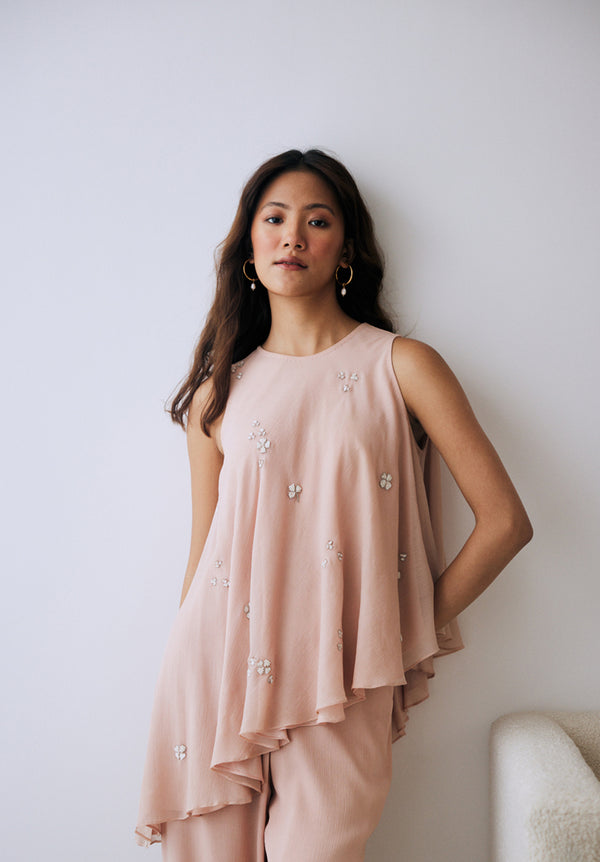 Blush Asymmetrical Tunic Set