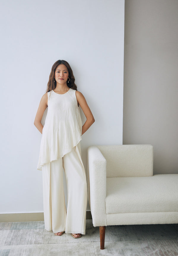 Ivory Asymmetrical Tunic Set