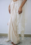 Ivory Draped Skirt Set