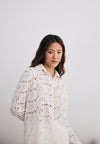 Ivory Cutwork Shirt with Beading