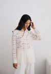 Ivory Cutwork Shirt with Beading